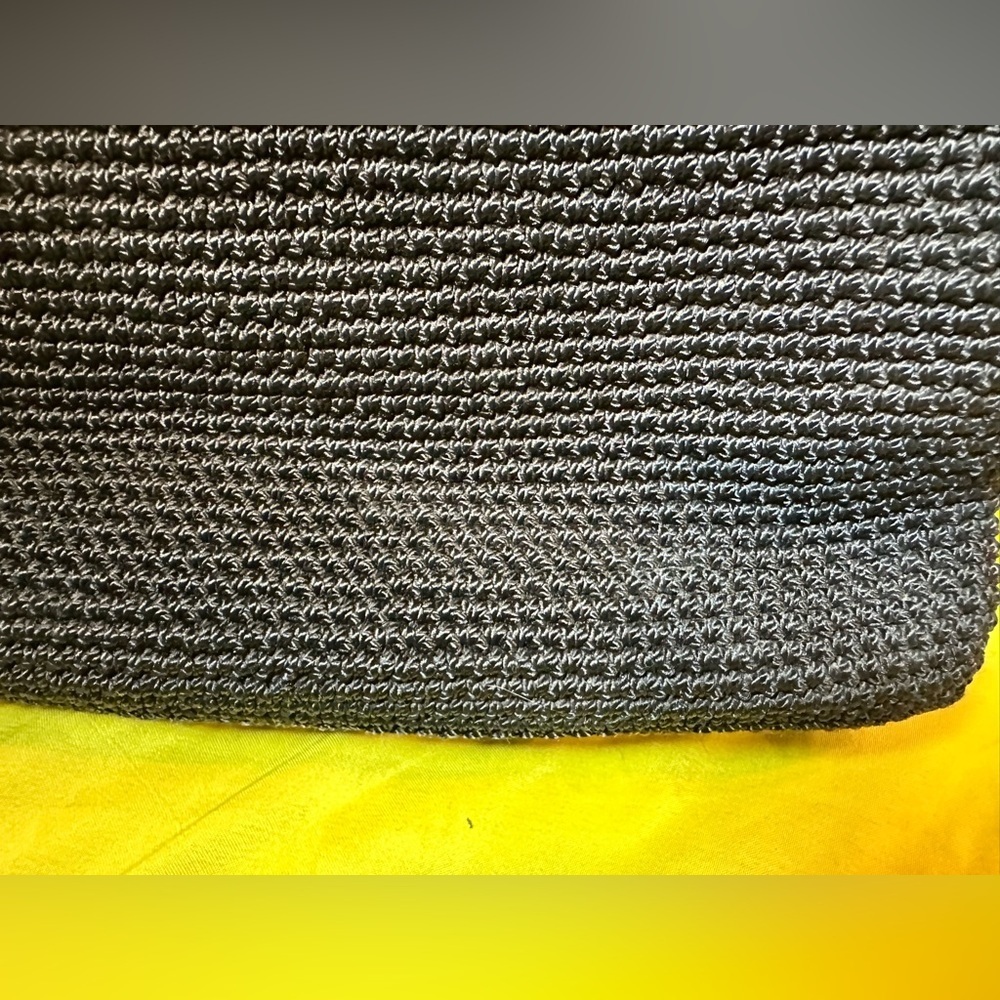 The Sak Black Crochet Top Handle Handbag Purse Medium Woven Knit Shoulder Bag - Picture 12 of 12
